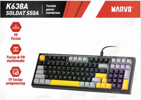 teclado gamer de membrana Marvo K638A