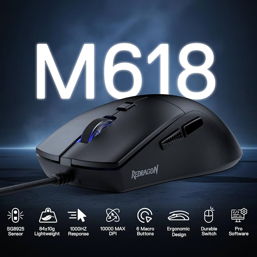 MOUSE REDRAGON AZZMACH M618 BLACK