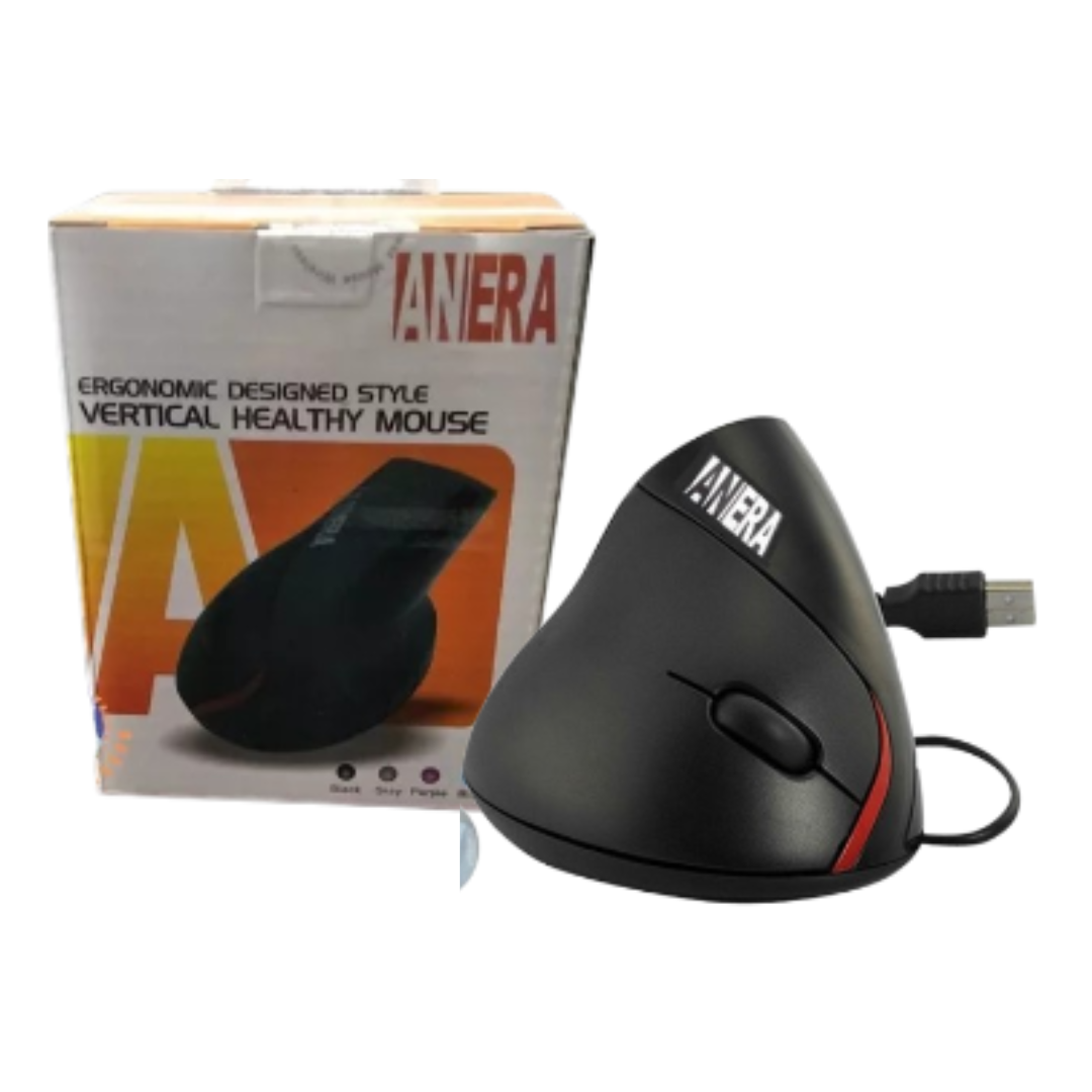 MOUSE VERTICAL ANERA USB ERGONOMICO