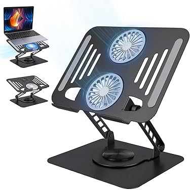 SOPORTE CON 2 VENTILADORES 360 GRADOS METALICO