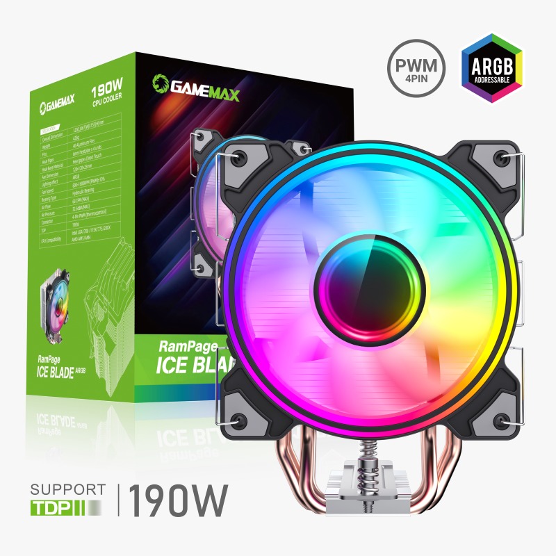 VENTILADOR GAMER PARA CPU ARGB 190W