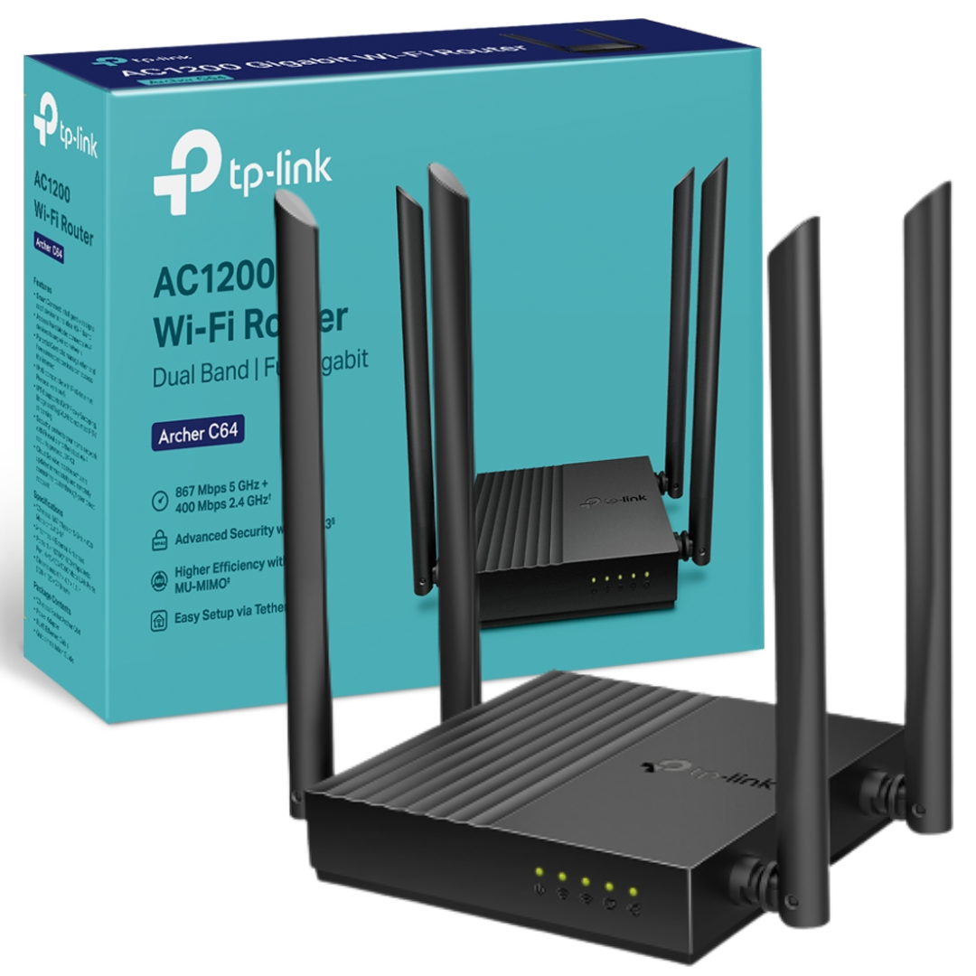ROUTER TP-LINK ARCHER C64 GIGABIT – DUAL BAND AC1200