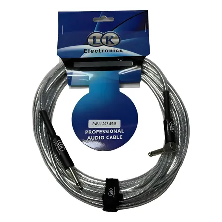 Cable de Audio conector 6.3 mm mono 1/4 de pulgada un extremo en L 6 metros