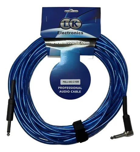 Cable de Audio conector 6.3 mm mono un extremo en L 10 metros