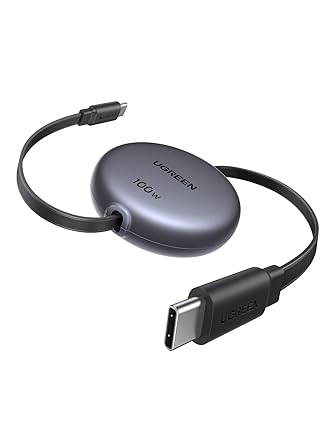Cable Retráctil Nexode USB C a USB C 100W PD de 1 Metro