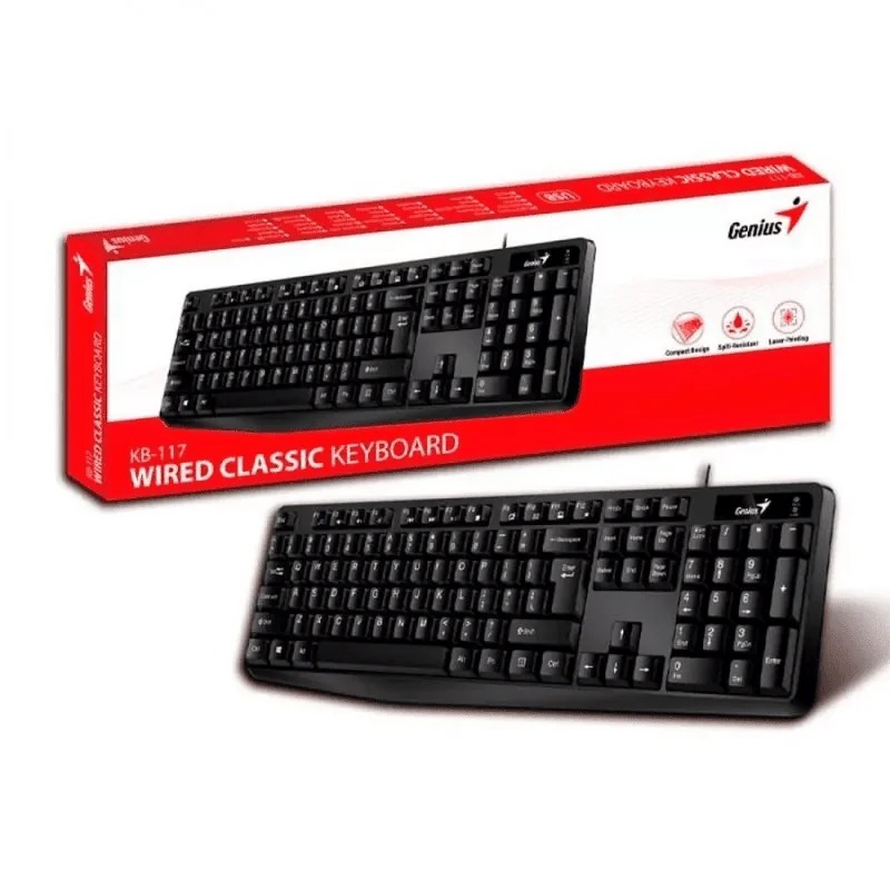 TECLADO GENIUS USB CLASICO ANTIDERRAMES