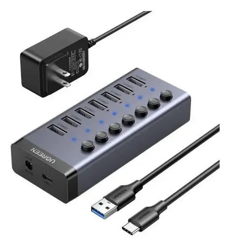 HUB UGREEN 7 PUERTOS USB CON SWITCH USB3.0 5BPS