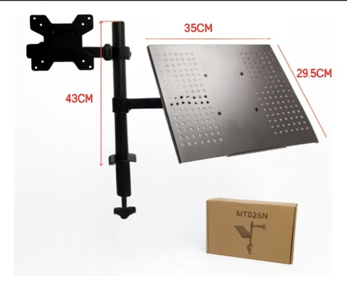 Soporte Ergonómico MT025N 2 en 1: Para Monitor + Laptop/Notebook