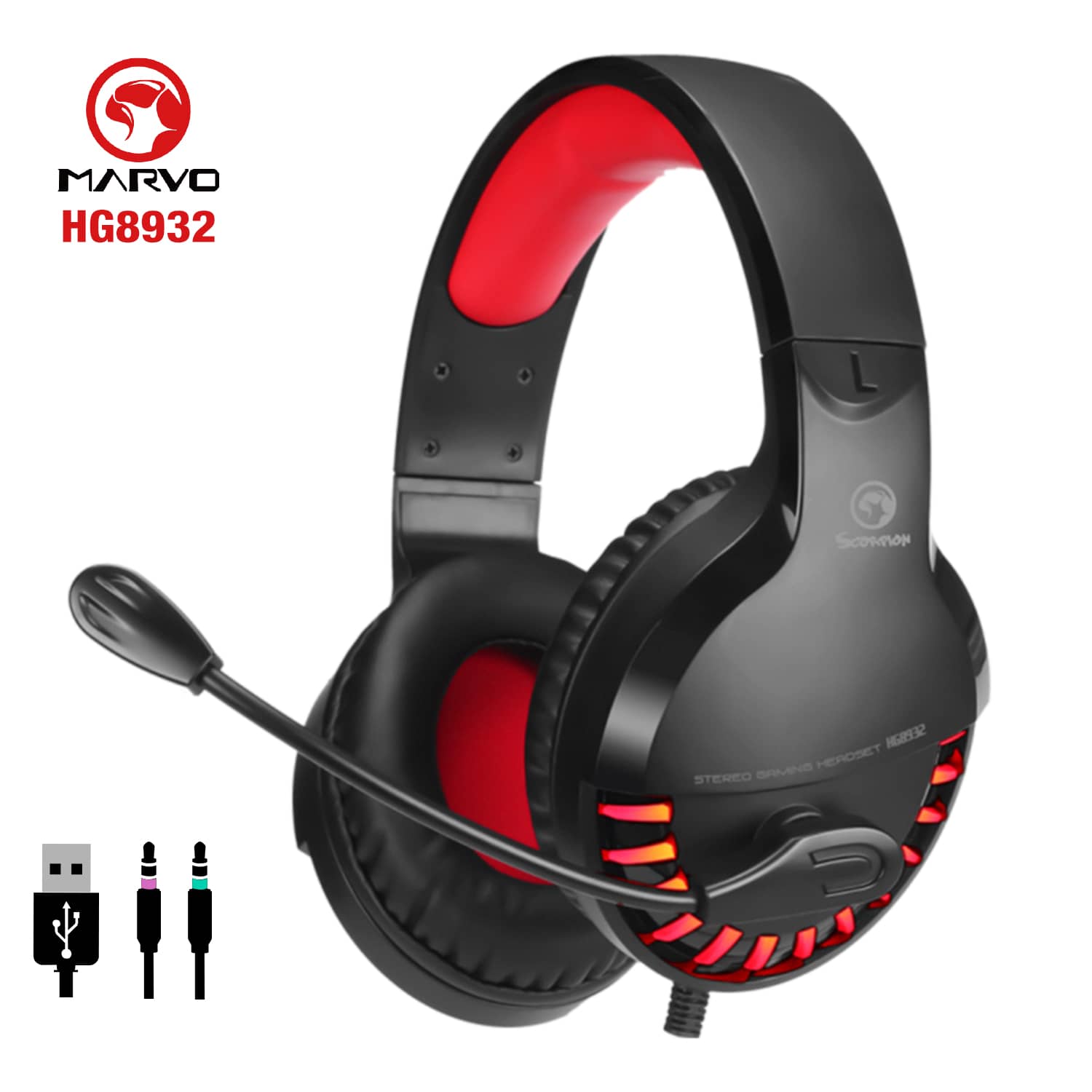 AUDÍFONO GAMING MARVO-SCORPION HG8932