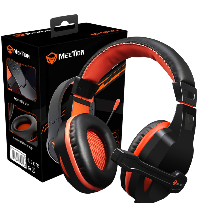 Audifono gamer mt-bth012 negro-naranja mettion