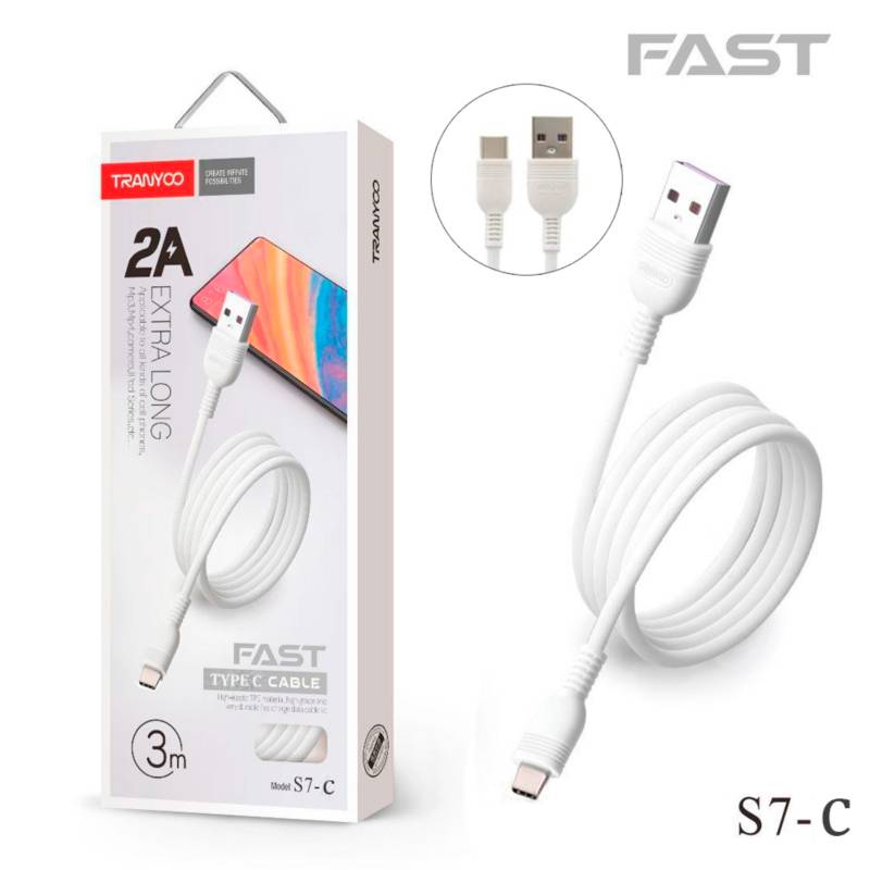 Cable Celular Tranyco Tipo C S7-C 3metros