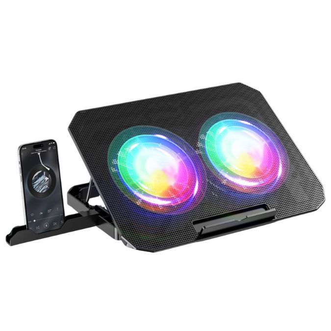 VENTILADOR PARA LAPTOP 2FAN Y APOYA CELULAR