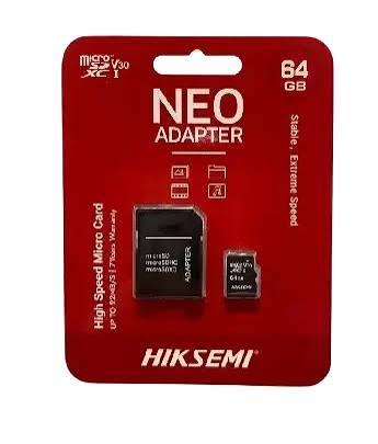 Memoria 64Gb, Clase 10, MicroSD, SD – Hiksemi V30