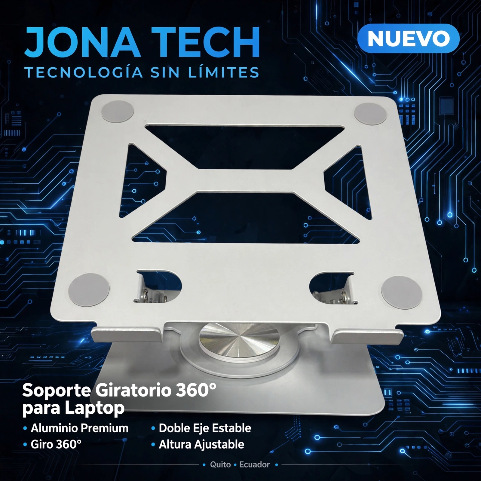 SOPORTE PARA LAPTOP ACERO 360G HASTA 18 PULGADAS