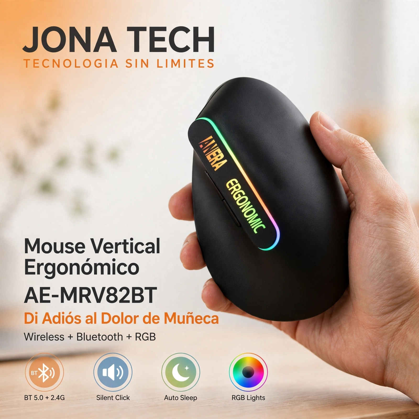 Mouse Vertical Ergonómico Inalámbrico