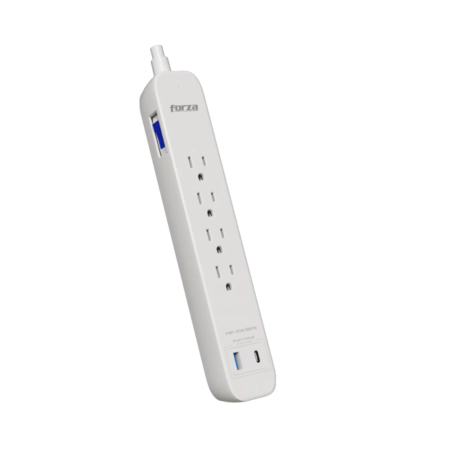 Regleta y protector de sobretensión Forza FSP-451USBCW