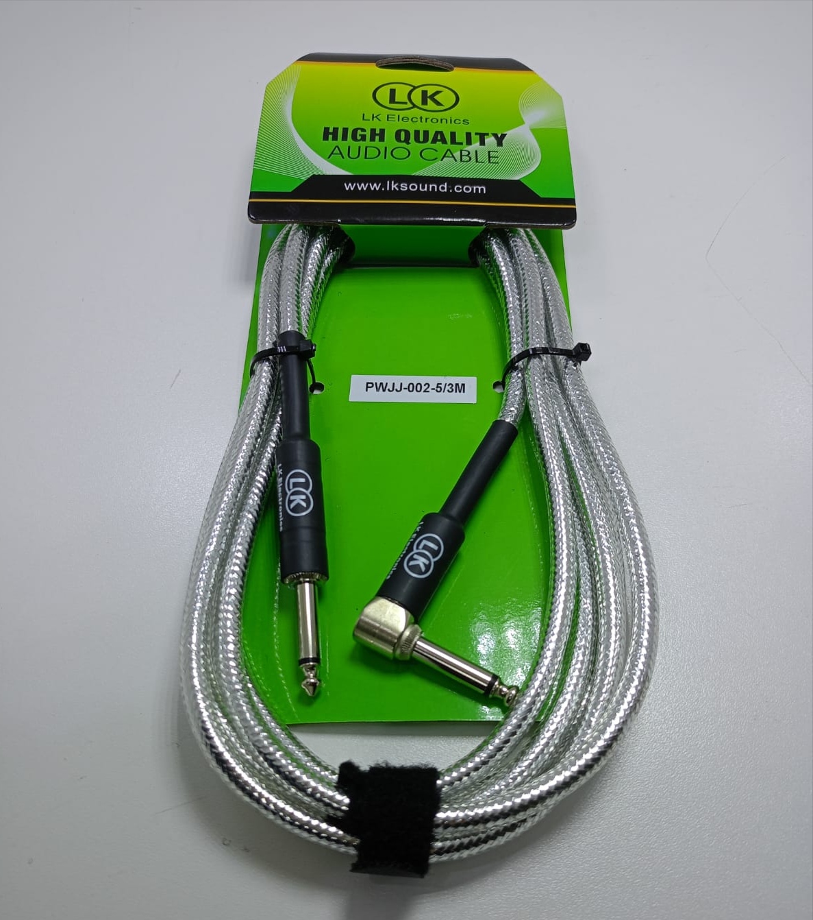 Cable de Audio conector 6.3 mm mono 1/4 de pulgada un extremo en L 3metros