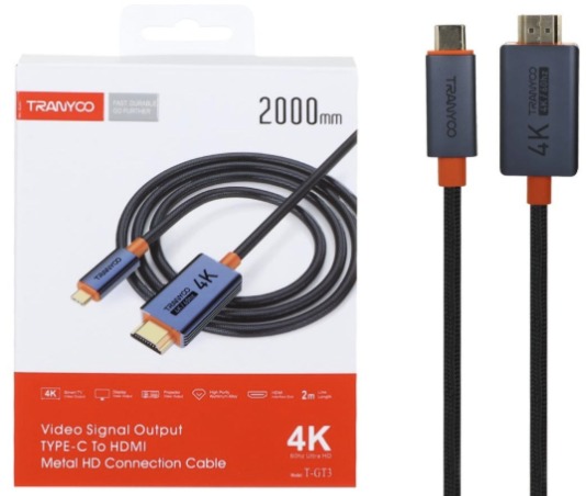 Cable Adaptador Tranyoo USB C a HDMI 4K/60Hz 2 Metros