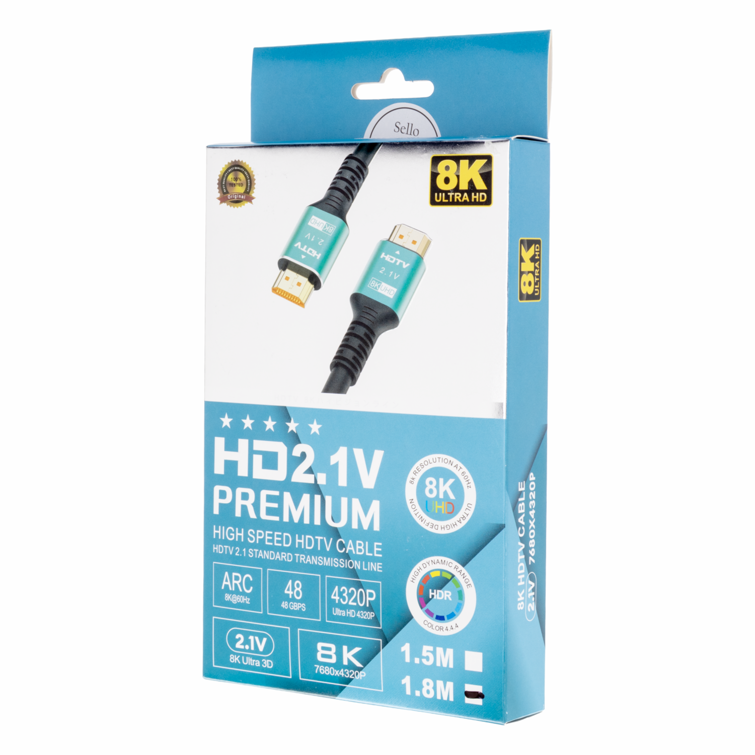 Cable HDMI 8K Ultra HD 2.1V Premium 1.8M