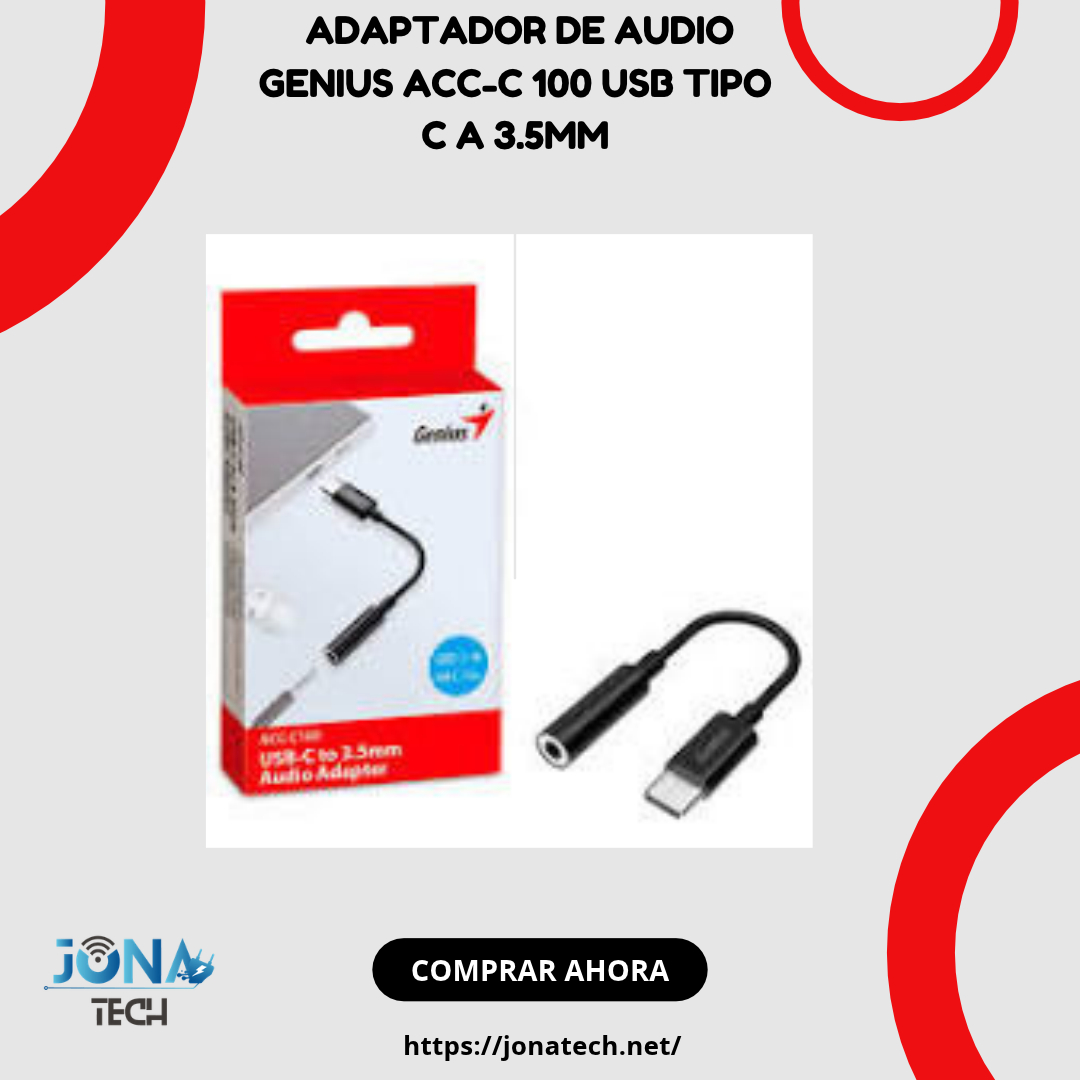 ADAPTADOR DE AUDIO GENIUS ACC-C 100 USB TIPO C A 3.5MM