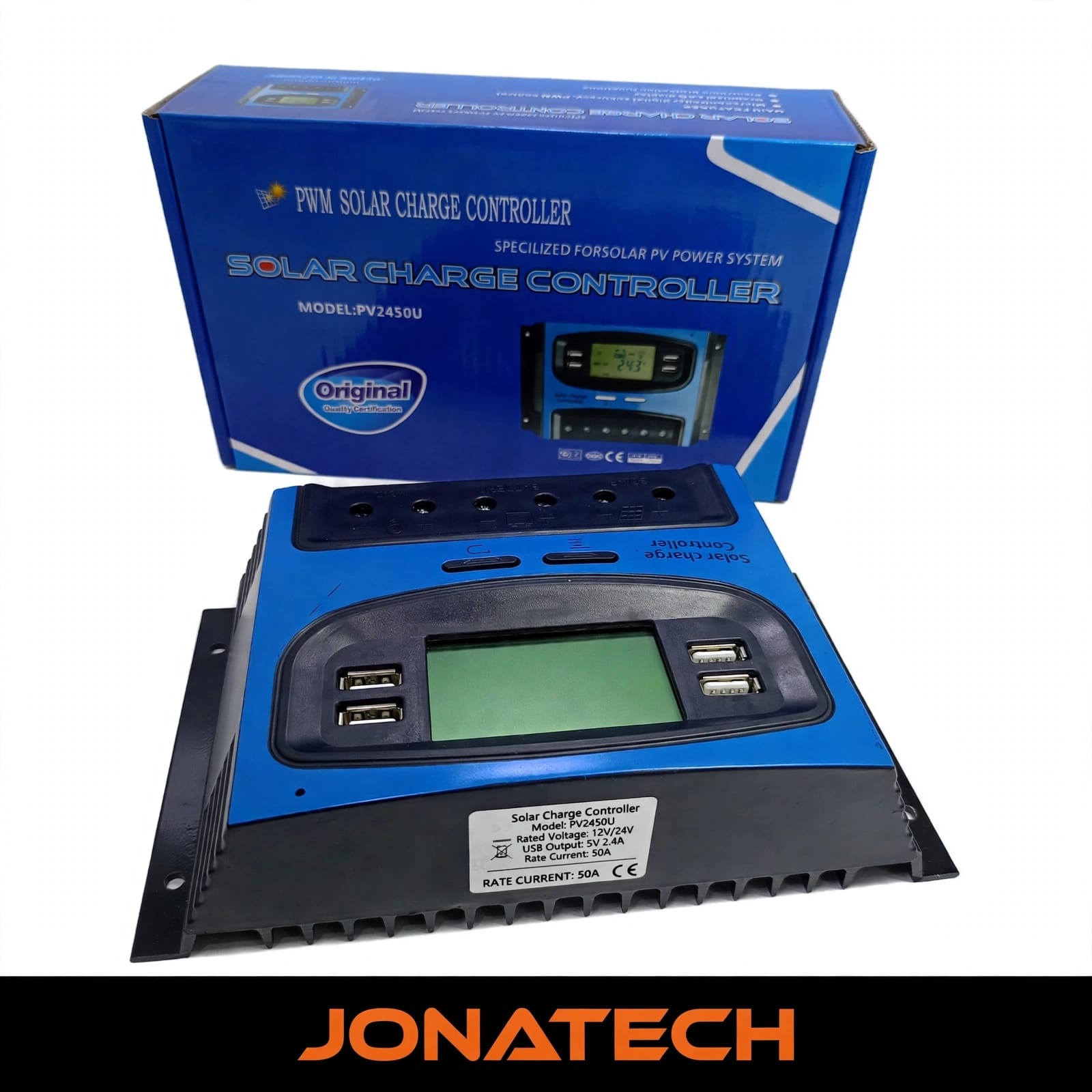 CONTROLADOR DE CARGA SOLAR 4P USB 12V/24V 50A SAKO-122450