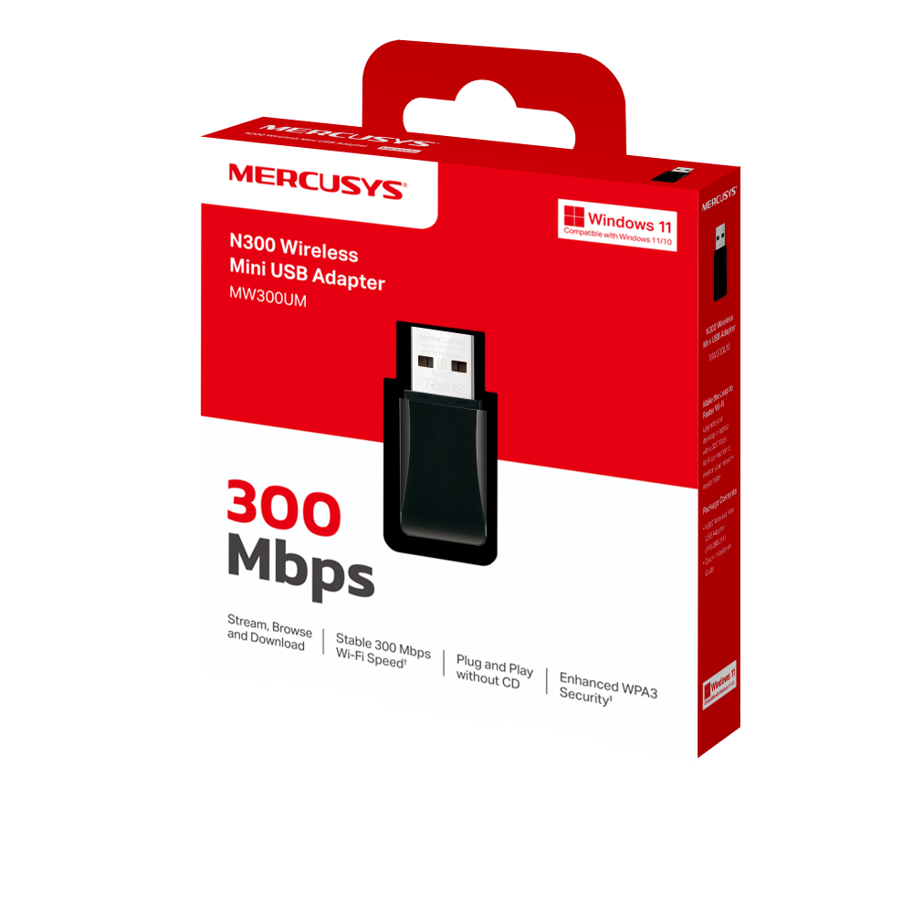 Mini Adaptador USB Inalámbrico N300