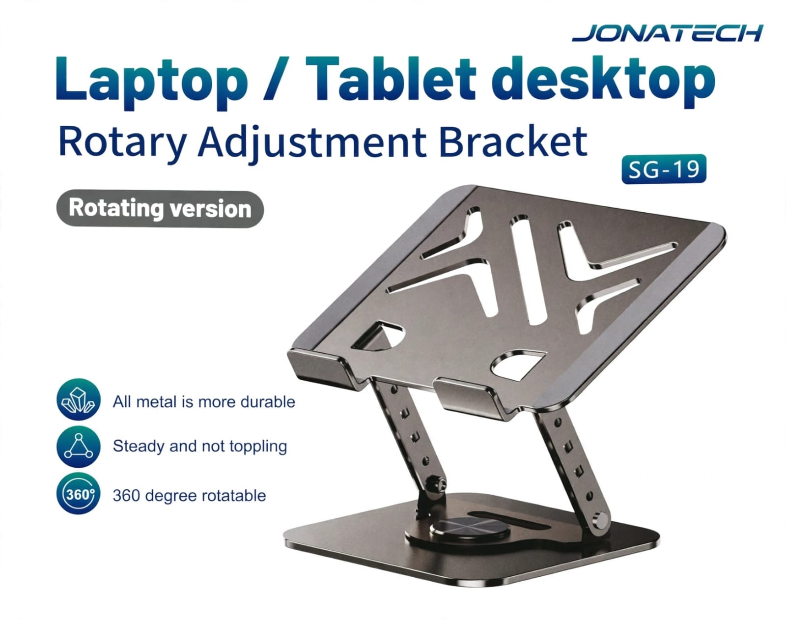 Soporte Giratorio 360° SG-19 para Laptop y Tablet