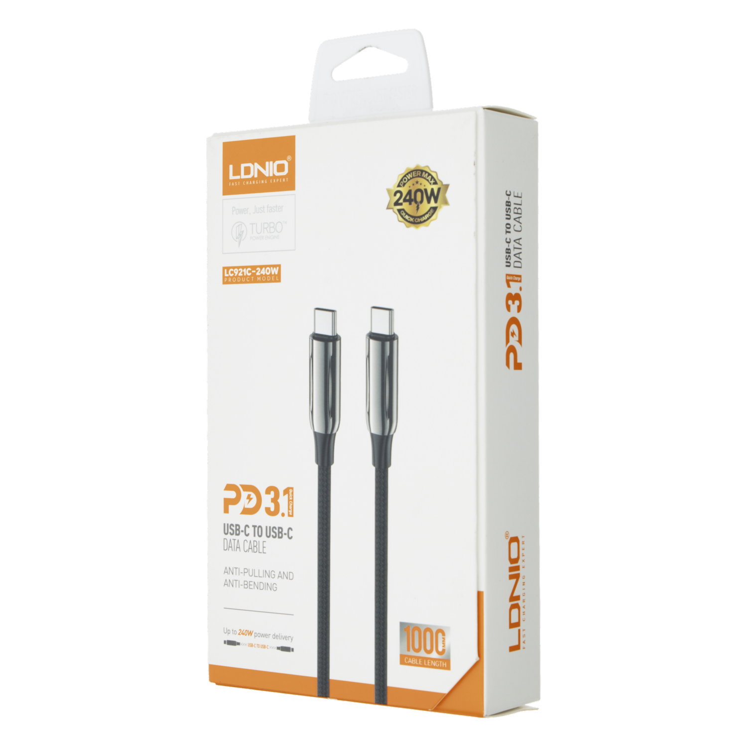 Cable De Datos Tipo C A Tipo C En Tela Modelo LC921 LDNIO 240 W